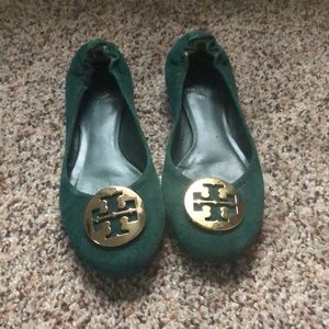 Authentic Tory Burch teal flats size 7